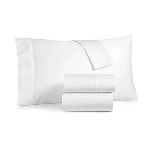 Charter Club Solid 550TC Full Sheet Set Cotton White Damask New $120